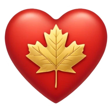 Heart with a maple leaf in the middle  sticker