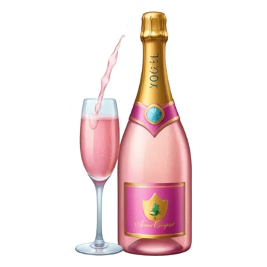 pink champagne bottle emoji sticker