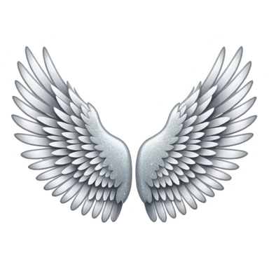 wings glitter white sticker