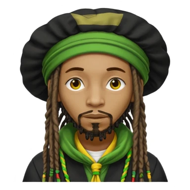 Jamaican dreads with a Jamaican bonnet no person just the hair sticker
