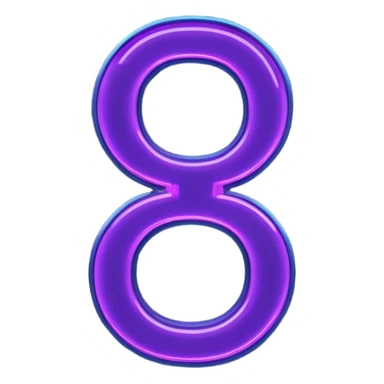 Neon sign in the form of numbers "18+" in dark purple and dark blue tones sticker