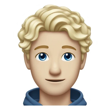 light curl blonde 25yo man blue eyed pale skin without moustache sticker