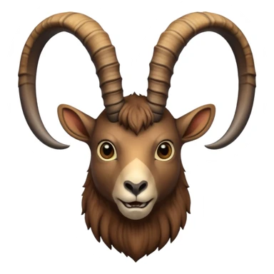 alpine ibex face with straight horns sticker
