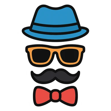 hat, sunglasses, moustache, and bowtie sticker