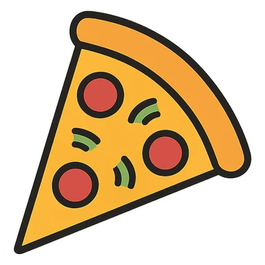pizza slice color outline icon style sticker