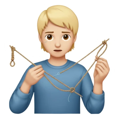 Character pulling a thread from reality, unraveling the scene sticker