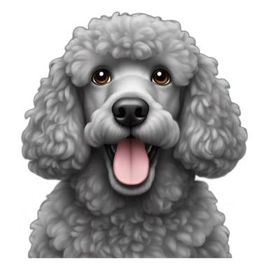Big Xl size grey poodle sticker