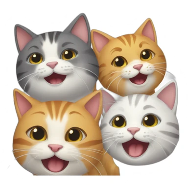 group of happy cats in the party sticker