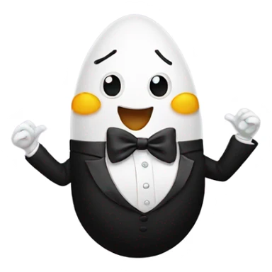 Dancing egg in tuxedo on the dance floor sticker