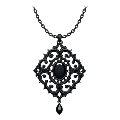 A black tiny gothic necklace sticker