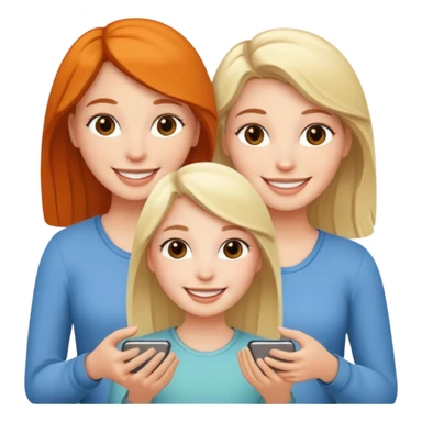 3 white girls happy friends sticker