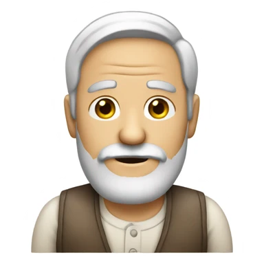old man with beard and shirt sticker
