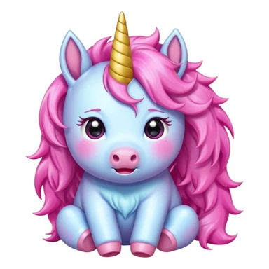 Cute crying anime pink baby unicorn 
 sticker