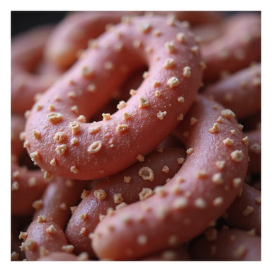 hyperrealistic close-up of inflamed intestinal microbial flora caused by sugars, 4K, transparent background sticker