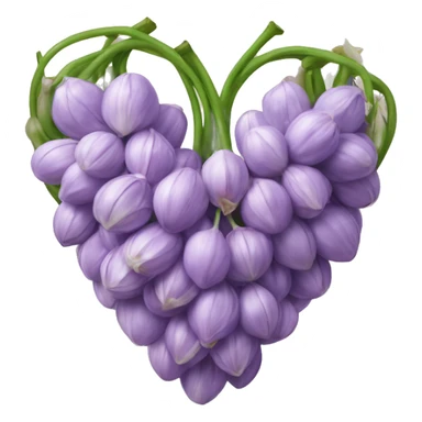 lilac heart adorned with garlic garland sticker