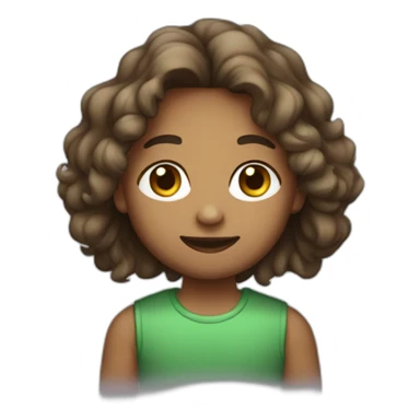 Ombre con pelo marrón con camiseta verde yorando sticker