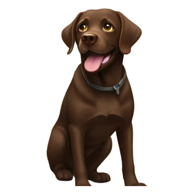 Chocolate lab hiking through forest sticker