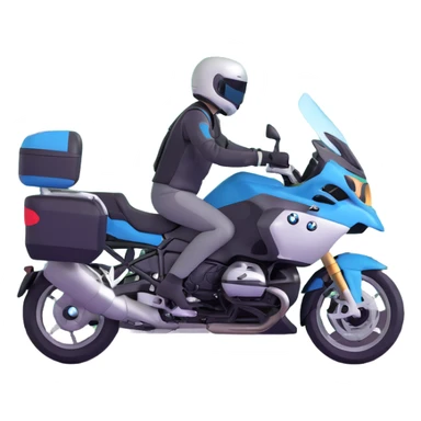 BMW RT1200 touring motorcycle with rider on scenic mountain road sticker