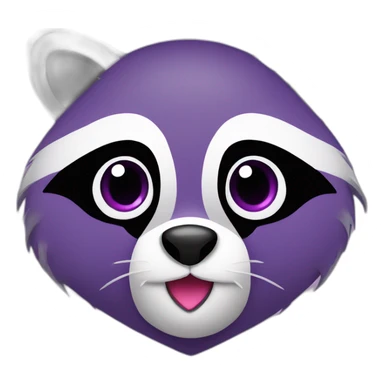 Purple raccoon with heart sticker