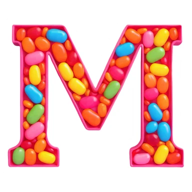 letter A formed from jelly beans and sweets, lively, cute, candyland vibe sticker