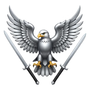 Silver eagle with crossed sabers sticker