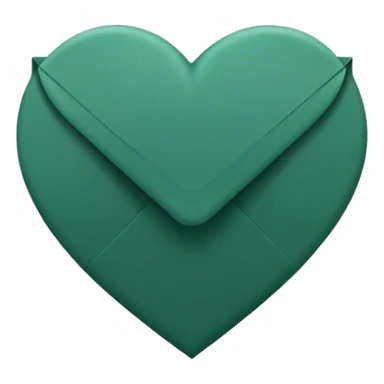 dark emerald color heart envelope sticker