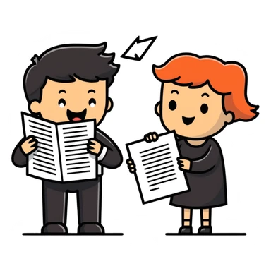 illustration of [man celebrating the singing of (divorce papers)] next to [crying woman] art influence two subjects sticker