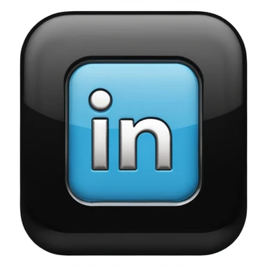 black 3d linkedin logo (the real Linkedin logo must be used) sticker