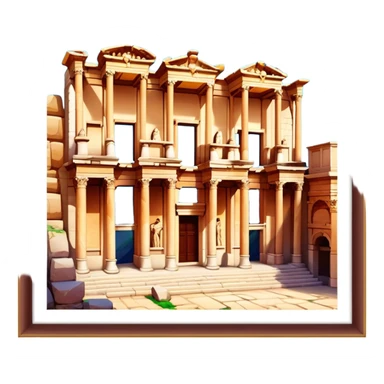Cinematic Realistic The Library of Celsus Emoji sticker