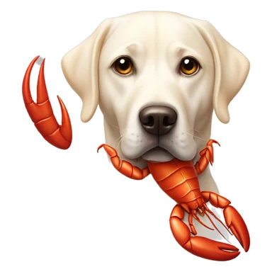 White Lab dressed as a lobster sticker