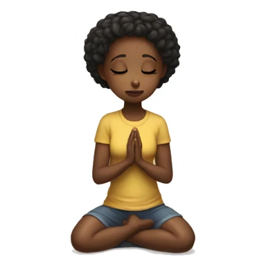 Girl on her knees prays sticker