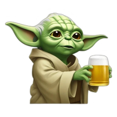 Yoda qui boit une bière sticker
