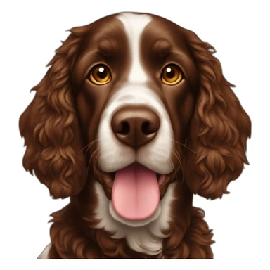 Springer doodle chocolate face golden hoghlights sticker