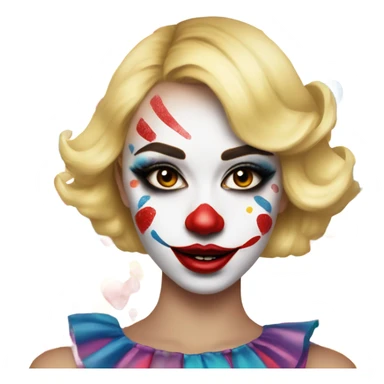Blonde girl with clown makeup  sticker
