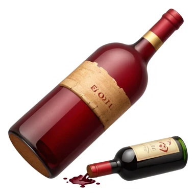 a wine bottle lying on its side rolling on the floor sticker