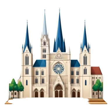Zagreb Cathedral Landmark Emoji – Depicting its Gothic architecture and twin spires. sticker