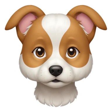 a white beagle x maltese x chi dog the size of a kelpie with light brown ears and a light brown patch on one eye sticker