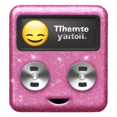 Pink MP3 player with glitter  sticker