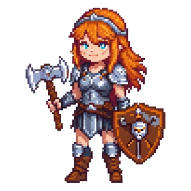 valkyrie warrior from Clash Royale with orange hair and battle axe sticker