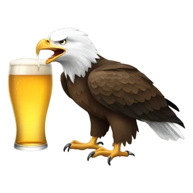 Bald eagle drinking beer sticker