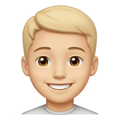 Boy with a extended chin smiling sticker