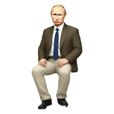putin sitting on a moving rock sticker