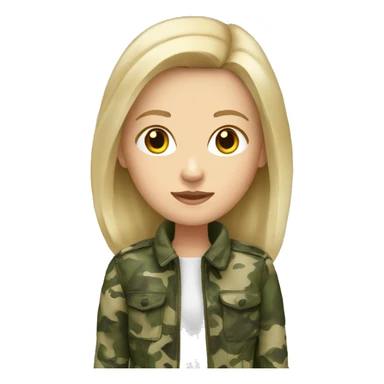 white girl with a camouflage jacket on sticker