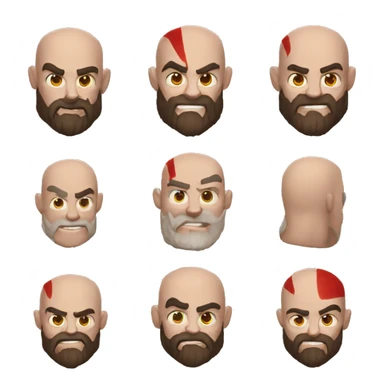Crea un emoji de Kratos feliz sticker