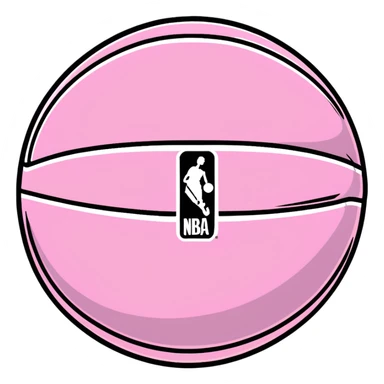 Spalding basketball with NBA logo, white color with pastel pink and green swirls pattern sticker