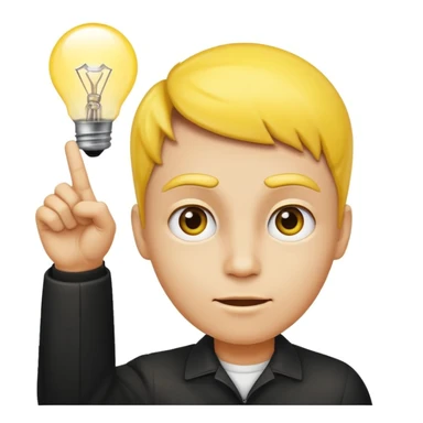This emoji 🧐 without the monocle, a lightbulb above its head, and this ☝🏼 next to it sticker