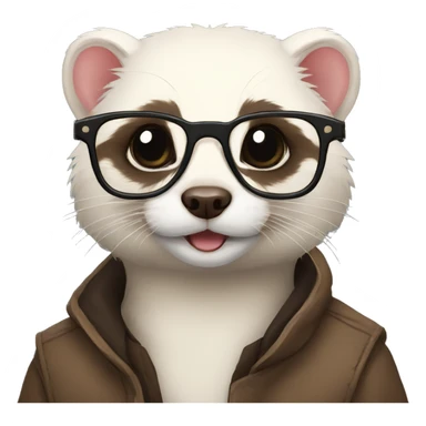 A ferret with glasses sticker