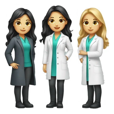 Group of six pharmacists girls sticker