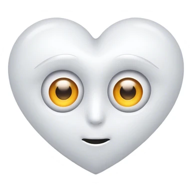 White heart with one eye sticker
