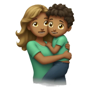 A mom hugging her son sticker